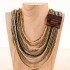 Wood Buckle Stripe Necklace