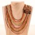 Wood Buckle Striped Necklace