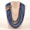 Wood Buckle Striped Necklace